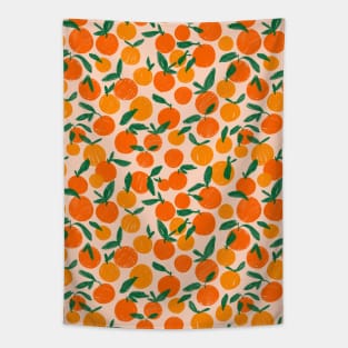 Orange Tangerine Fruit Cute Pattern Tapestry