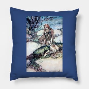 Undine Beneath the Water - Arthur Rackham Pillow