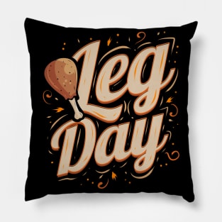 Turkey Drum Leg Day Thanksgiving Pillow