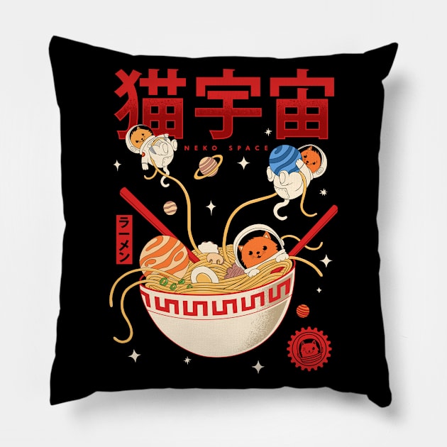 Neko Space - Ramen Adventures Pillow by Sachpica