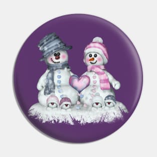 Schneefamilie Pin