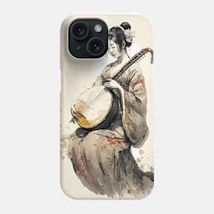 Beautiful Geisha and her Guitar Phone Case