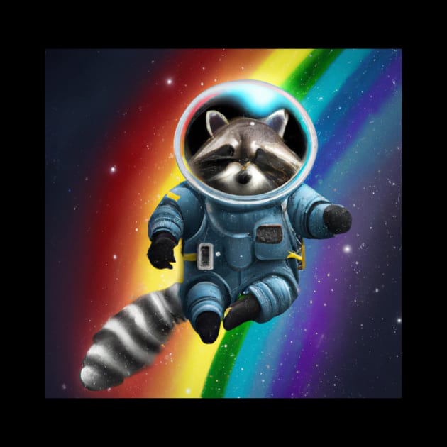 Rainbow Raccoon Astronaut by Oviseon