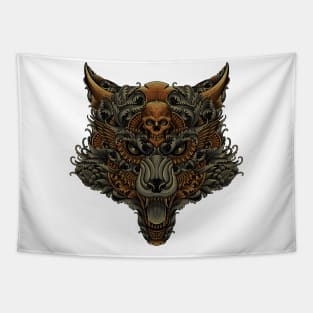 Head of wolf in decorative artwork Tapestry