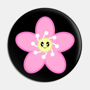 Cute Cherry Blossom Sakura Flower in Black Pin