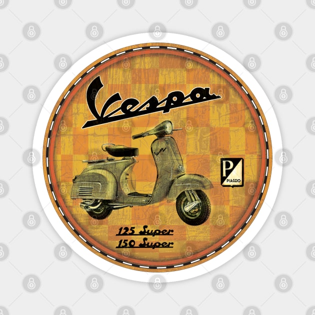 Vespa (amber) Magnet by Midcenturydave