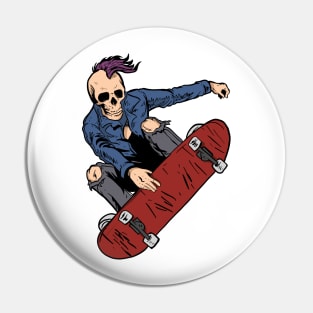 Skateboarding skeleton Pin