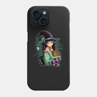 Halloween Hill Cute Witch Cat Pumpkin Phone Case