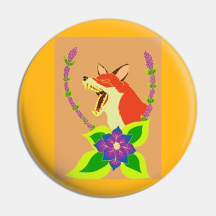 Yawning Fox Pin