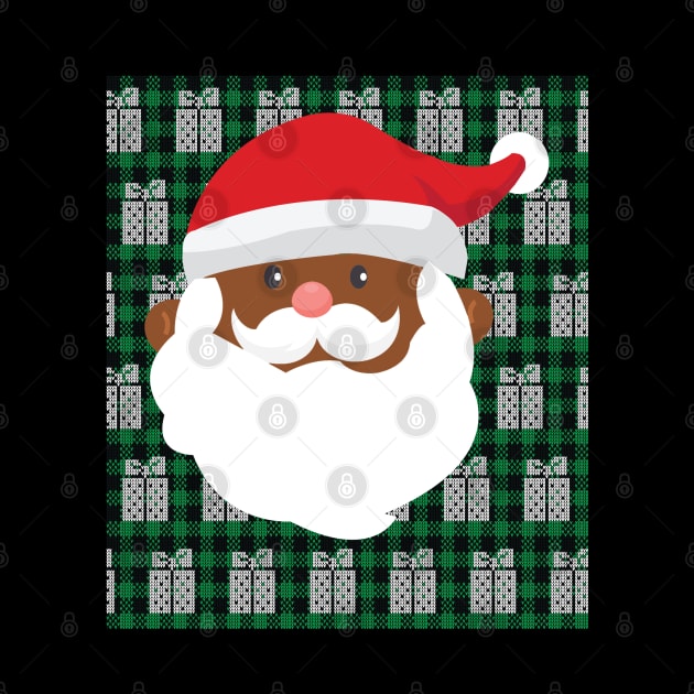 Ugly Christmas Black African American Santa by blackartmattersshop