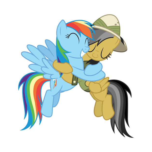 Rainbow Dash and Daring Do hug 2 by CloudyGlow