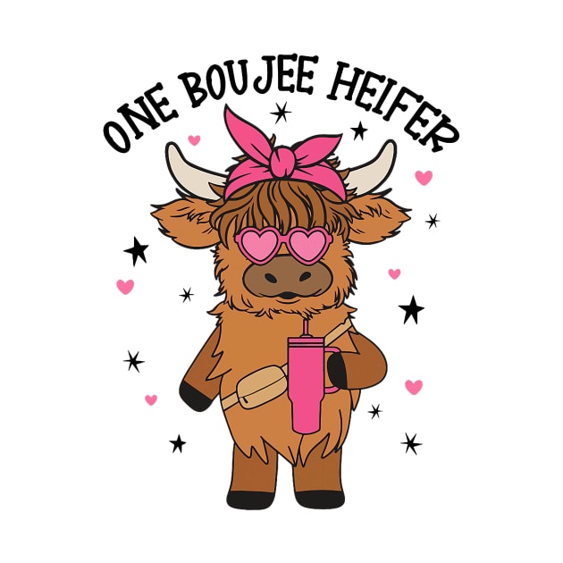 One Boojee Heifer Highland Cow Tumbler Farm Animal Valentine by jadolomadolo