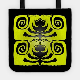 Stylized Yellow Squirrels Tote