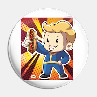 Vault Boy with Hotdog Pin