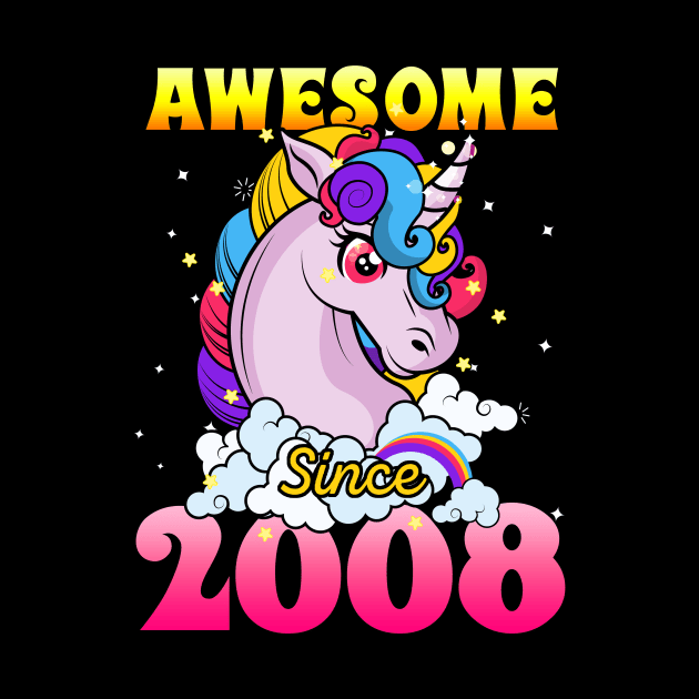 Funny Awesome Unicorn Since 2008 Cute Gift by saugiohoc994