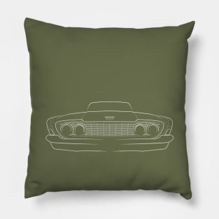 1960 Ford Starliner - front stencil, white Pillow