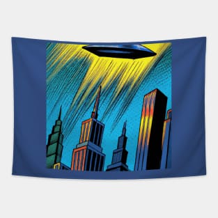 Flying Saucer over Metropolis Tapestry