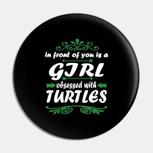 Turtles Girl Diving Snorkeling Holiday Pin