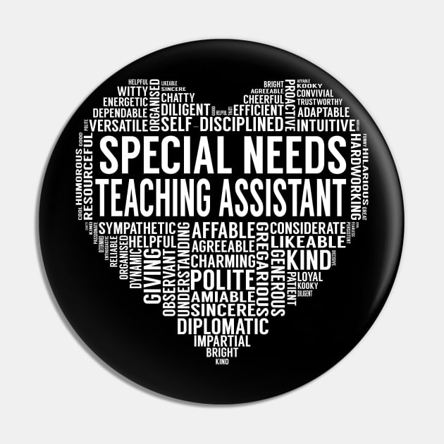 Special Needs Teaching Assistant Heart Pin by LotusTee