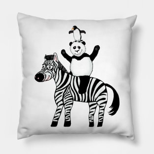 Black and white buddies Pillow