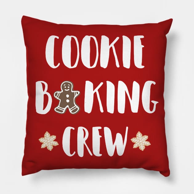 Cookie baking crew, Family Christmas holiday Pillow by ArtfulTat