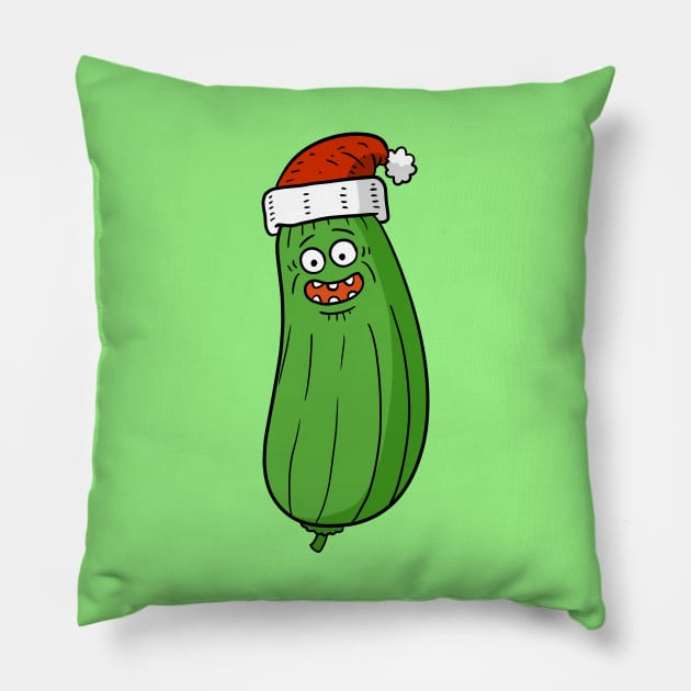 Christmas pickle. ugly Christmas design. Pillow by JJadx