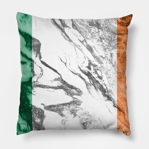 Flag of Ireland - Marble texture Pillow by DrPen