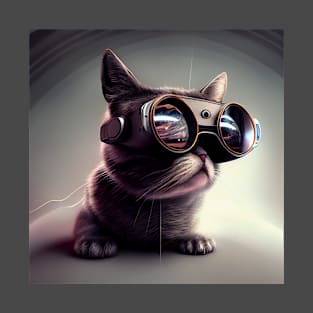 little cute cat with fantastic glasses T-Shirt