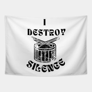 Funny Music Drums I Destroy Silence - For Drummer Tapestry