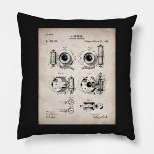 Camera Shutter Patent - Photographer Photography Studio Art - Antique Pillow