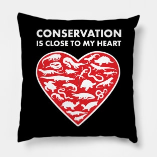 Reptiles Conservation Heart Pillow