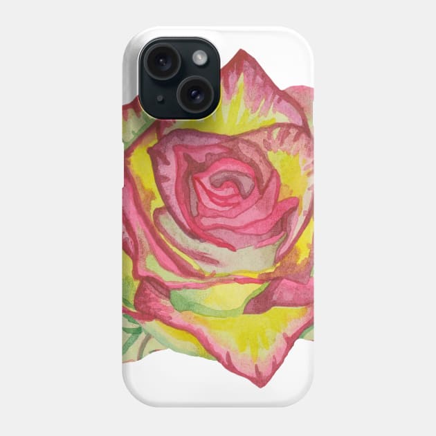 Beautiful yellow rose with pink petals Phone Case by deadblackpony