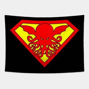 Cthulhu Superhero Logo Tapestry