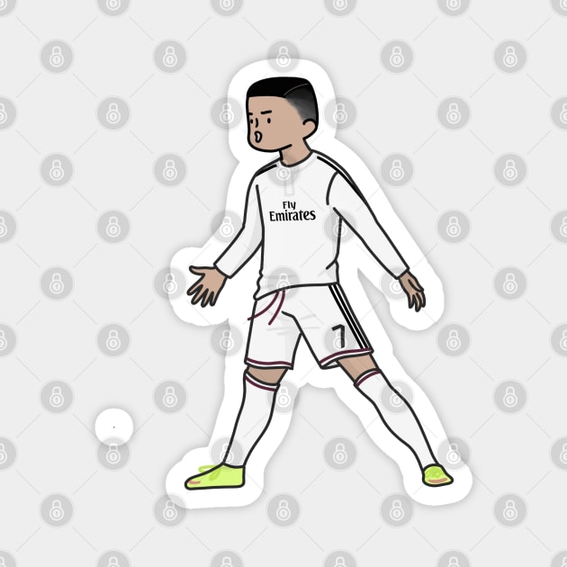 Christiano Ronaldo celebrating cartoon Magnet by ballooonfish