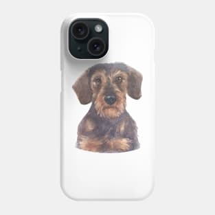 Wirehair Miniature Dachshund Watercolor Art Phone Case