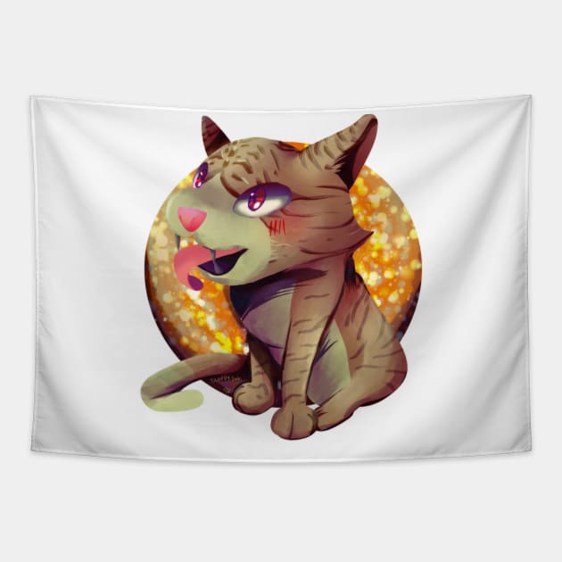 Cat of Sun Tapestry by sloppyink