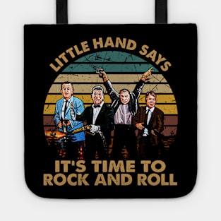 Little hand says time to rock and roll vintage gift for fans movie Tote