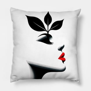 Floral Face: Nature's Elegance Pillow