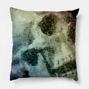 Low Poly Skull with Gradient Colored Edge Mesh T-Shirt Pillow