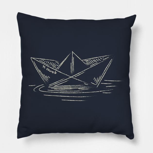 SS Georgie Paper Boat Pillow by Meta Cortex