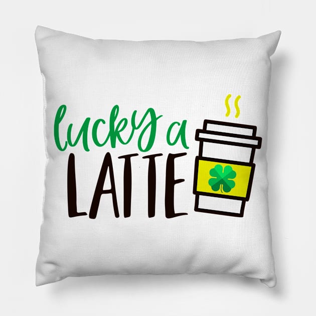 Lucky A Latte Pillow by Coral Graphics