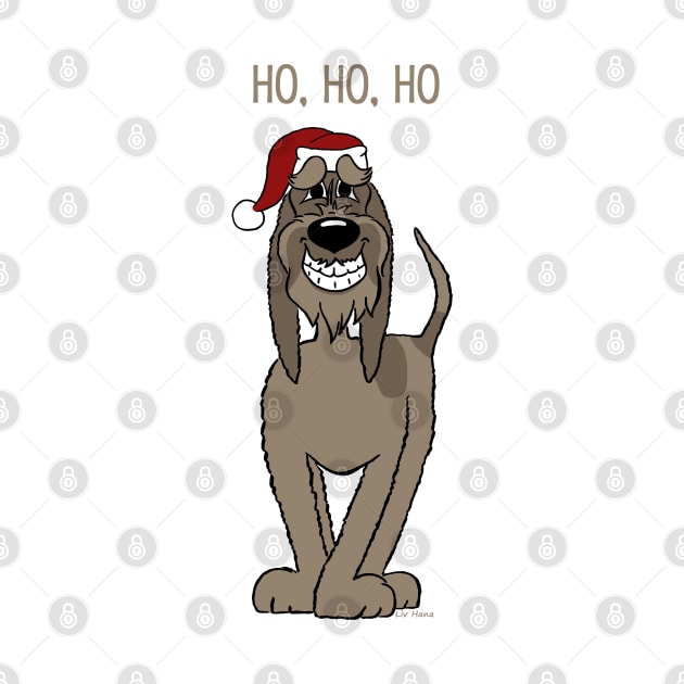 Dark Spinone Italiano Santa Claus by LivHana