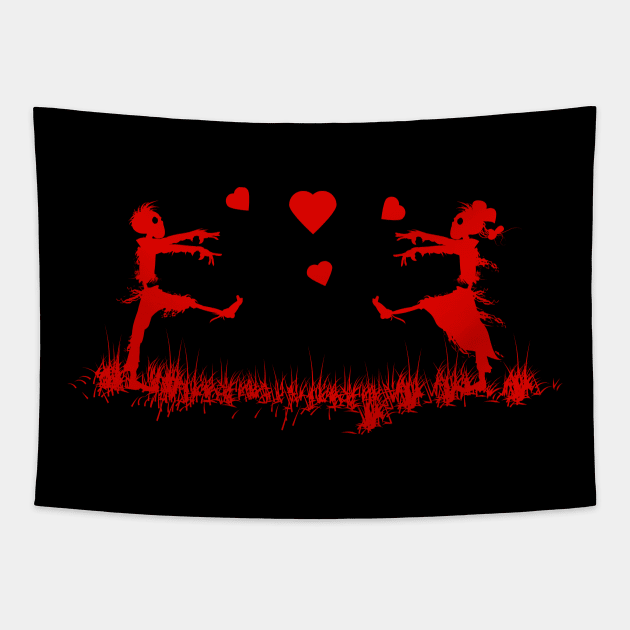 Zombies in Love Tapestry by ArtingBadass