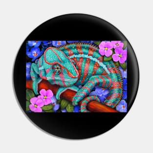 Panther Chameleon Pin