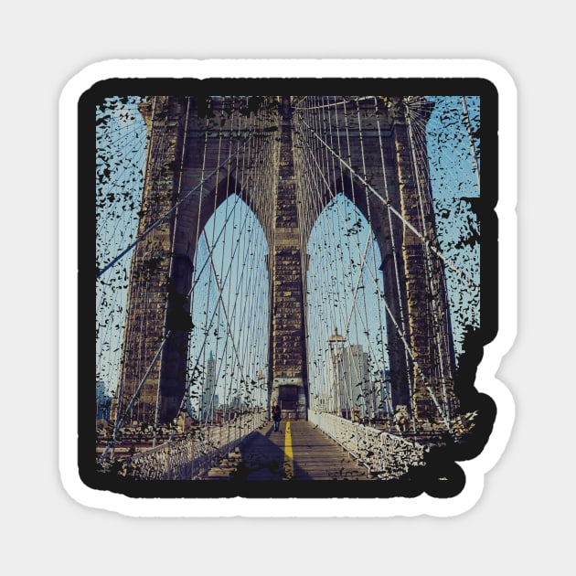 New york gray Bridge Magnet by satyam012