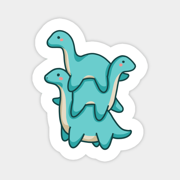 Dino tower, long neck, Dinosaurus. Magnet by hugadino