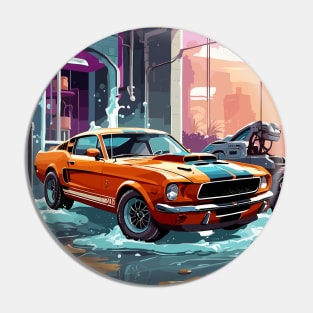 Classic American Shelby Orange Muscle Car Pin