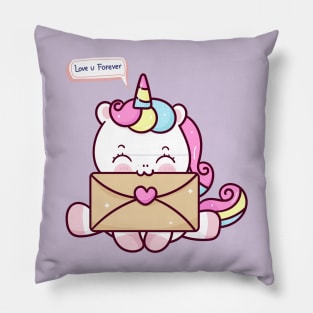 Cute unicorn valentines day Pillow