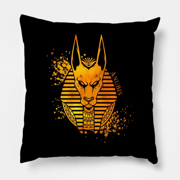 Egypt - gloomy drawing of the god Anubis Pillow by Modern Medieval Design