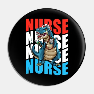 Nurse RN T-Rex Pin